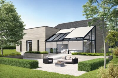 Erwilo Senkrechtmarkise - Sichtschutz grau - Zip (834)